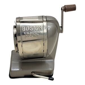 Vintage Boston Vacuum Mount Pencil Sharpener 8 Hole Multi Size Desk Crank USA